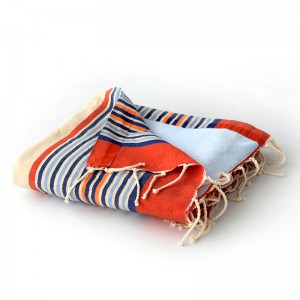 Sponge Fouta orange stripe