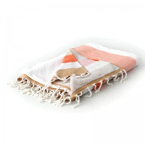 Sponge Fouta Orange & Beige