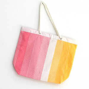 Sac de plage à rayures Rose...