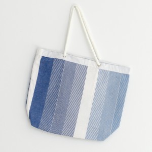 Blue striped beach bag