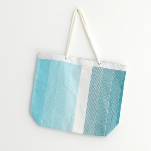 Sac de plage à rayures bleu...