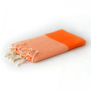 Fouta honeycomb with orange...